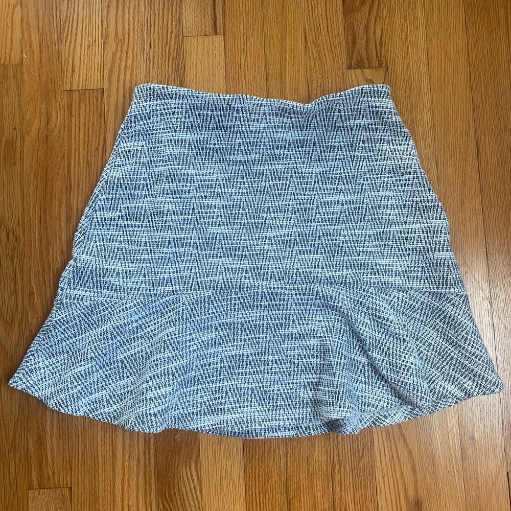 Loft tweed flounce pull-on skirt